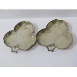 PAIR OF IRISH SILVER CLOVER SHAPED PIN DISHES, Dublin 1905, 125 grams