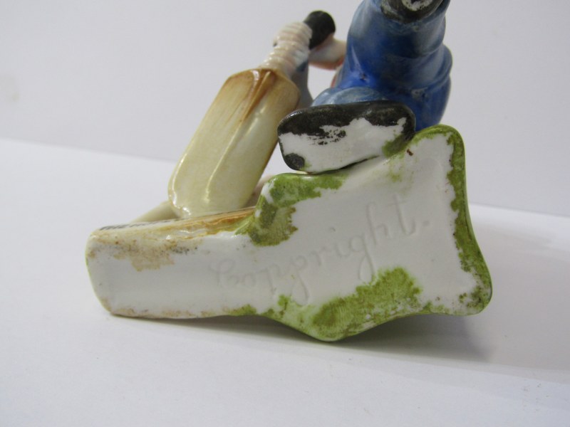 CRICKET, an amusing porcelain figure "The Hope of His Side", 13cm height - Bild 5 aus 6