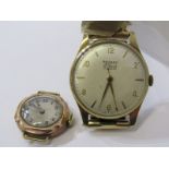 GENT'S ROTARY WRIST WATCH, gent's gold cased Rotary wrist watch, with plated strap a/f, also a 1930s