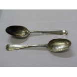 MID 18TH CENTURY SCOTTISH SILVER, pair of silver table spoons, Edinburgh 1758, maker AG with clear