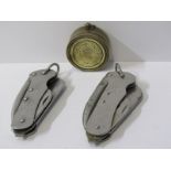 DOLLAND REPLICA POCKET COMPASS, also pair of military Kutrite metal pen knives