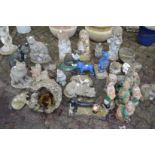 A large quantity of garden ornaments.