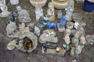 A large quantity of garden ornaments.