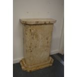 A marble pedestal stand.