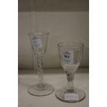 Two 19th century drinking glasses.