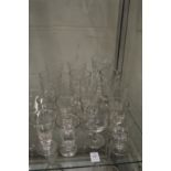 Various 19th century and later glass rummers and wine glasses.