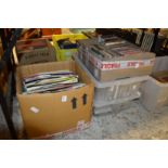 A quantity of records, CD's, DVD's.