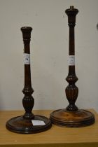 Two wooden lamp bases.