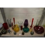 A good collection of Whitefriars and other studio glassware to include numerous vases and bowls some