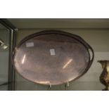 A plated twin handled oval gallery tray.