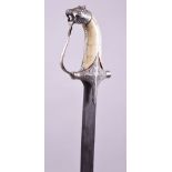 A FINE MIDDLE EASTERN NIELLO AND DAMASCUS SWORD / TULWAR, the blade with quality damascus steel