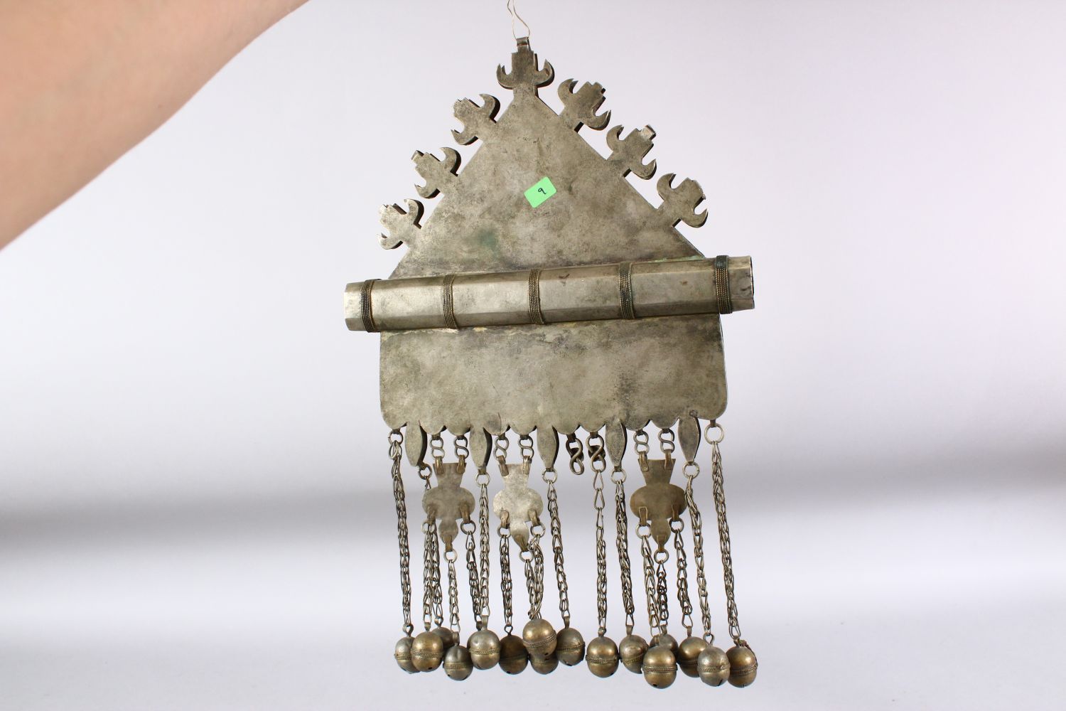 AN ISLAMIC CEREMONIAL NECKLACE with large metal pendant, the pendant 22cm x 21.5cm. - Image 2 of 2