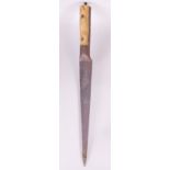 A 19TH CENTURY AFGHAN KARD DAGGER, with 26cm tapering blade and amour piercing tip, both sides of