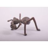 A JAPANESE BRONZE MODEL OF AN ANT, 5cm long.