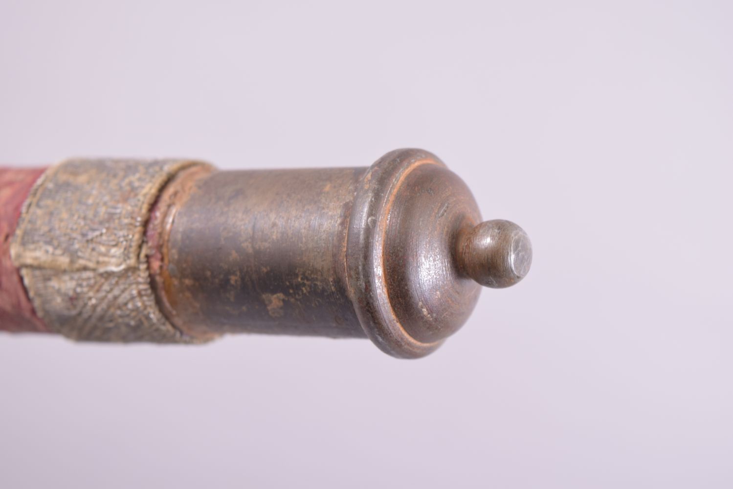 A VERY HEAVY OTTOMAN MACE, of typical form, the head comprised of six heavy sectional flanges, the - Image 6 of 7