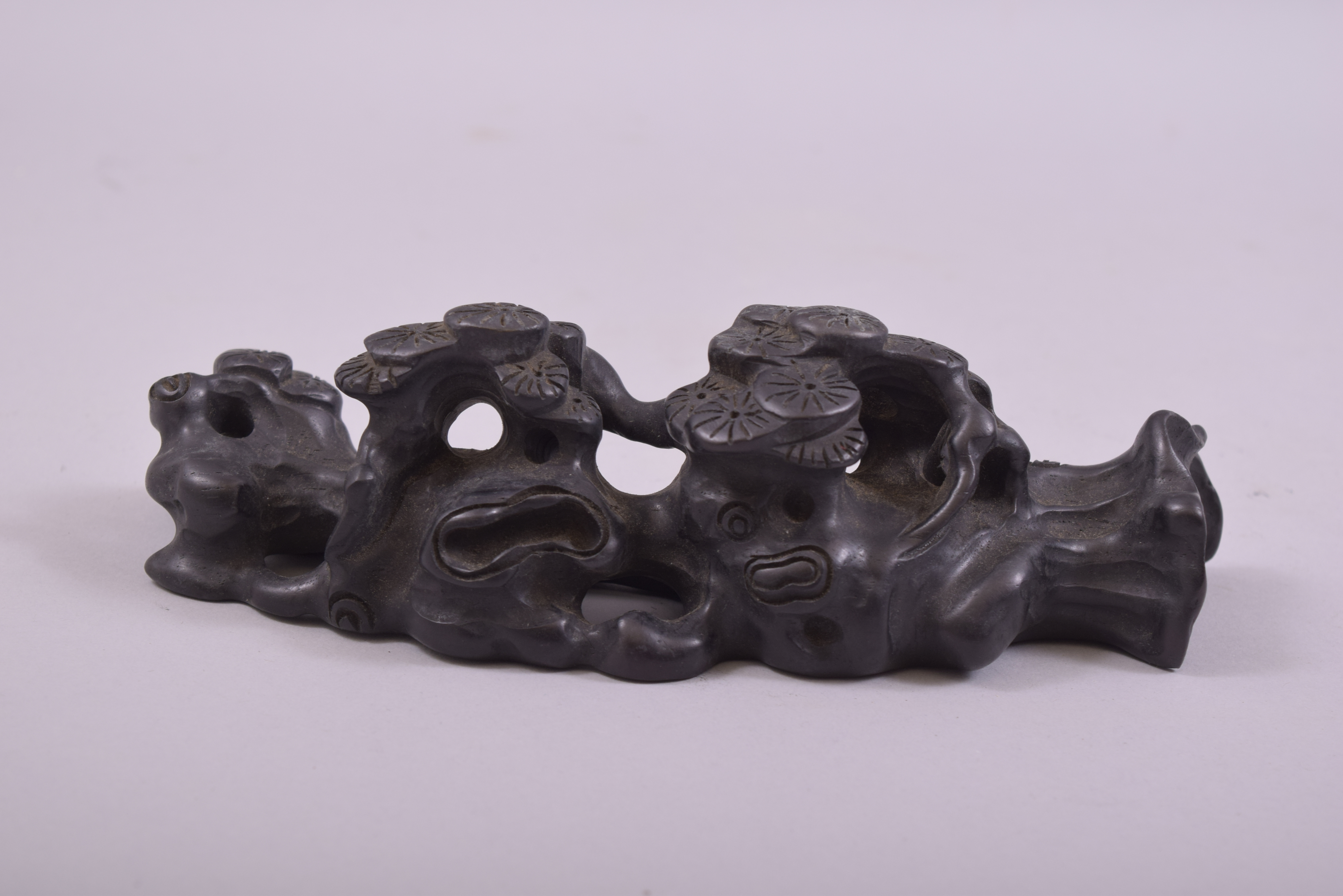 A CHINESE HARDWOOD CARVING, of naturalistic form, 20cm long. - Image 3 of 5