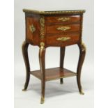 A SUPERB VICTORIAN ENGLISH LOUIS XV DISPLAY BIJOUTERIE STAND with cross banded quartered top with