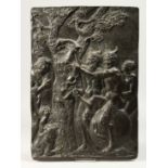 DONATELLO A GOOD BRONZE PLAQUE OF CLASSICAL FIGURES Signed DONATELLO 12ins x 8ins.