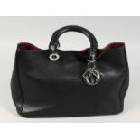 A CHRISTIAN DIOR DIORISSIMO BLACK LEATHER HAND BAG