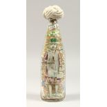 A LOVE TOKEN BOTTLE, DATED 1891. 10.5ins high.