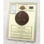 A FRAMED AND GLAZED WW1 BRONZE MEMORIAL DEATH PLAQUE or "Dead Man's Penny" 4326. Private Edgar