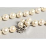 A SUPERB PEARL AND DIAMOND NECKLACE.