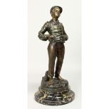 CHARLES ELOY BAILLY (1830 - 1895) "SIFFLEUR" (Whistler) A GOOD 19TH CENTURY FRENCH BRONZE FIGURE