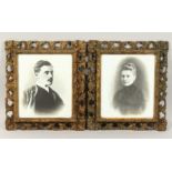 A PAIR OF VICTORIAN COMPOSITION GILT FRAMES. 16ins x 14ins.