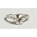 A GOOD SINGLE STONE DIAMOND RING, 1.68CT. set in 18ct white gold.