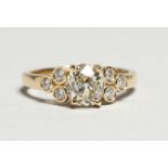 AN 18CT. YELLOW GOLD, 1.38CT. OLD CUT DIAMOND RING.