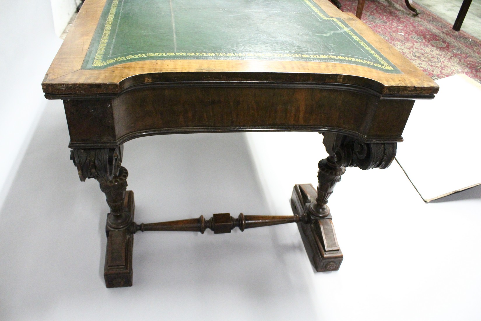 A VICTORIAN WALNUT DESK by MORANT, BOYD & BLANDFORD, 91 NEW BOND ST., the rectangular top of - Image 11 of 11