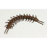 A JAPANESE BRONZE ARTICULATED CENTIPEDE