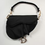 A CHRISTIAN DIOR SADDLEBAG SILK HANDBAG