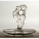 A LALIQUE PIN TRAY. 3.5in high.