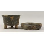 A PRE-COLUMBIAN MEXICO PROTOCLASSIC / CLASSIC PERIOD A D 250 - 650 BOWL AND DISH from Cholula.