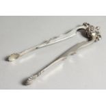 A PAIR OF AUSTRIAN SILVER SUGAR TONGS