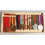 FIVE WORLD WAR II MEDALS, one with eight Army bar, DUNKERQUE MEDAL and ALBERT I.