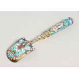 A RUSSIAN SILVER AND ENAMEL SPOON. Mark HEAD & 84. 6.25ins long.