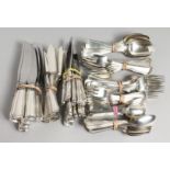 A CANTEEN OF GEORG JENSEN SILVER CUTLERY, comprising 12 table knives, dessert knives, dessert