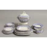 A DAVENPORT MINIATURE CHILD'S PART DINNER SERVICE, printed in purple.