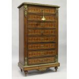 A LOUIS XVI STYLE PARQUETRY SECRETAIRE. A. ABBATANT by DIEHL, PARIS, with ball front and fitted