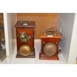 Two early mahogany electric bells.