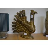 An unusual eastern lacquer knife block and knives modelled as an exotic bird.
