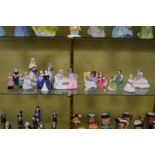 A good collection of Royal Doulton figurines and groups.