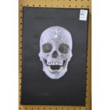 After Damien Hirst, Crystal Skull, a photographic print on canvas.