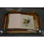A good Victorian leather bound scrap album containing watercolours, pressed flowers, poems etc.