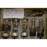 Five early valves, three GEC KT88, two Mullard GZ32 and one RTCGZ32.