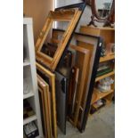 A large quantity of picture frames.