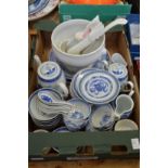 A quantity of modern Chinese blue and white porcelain and other items.