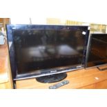 A Panasonic flat screen TV.